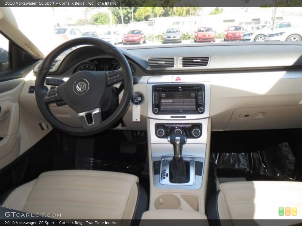 Cornsilk Beige Two Tone Interior Dashboard for the 2010 Volkswagen CC Sport #78518786