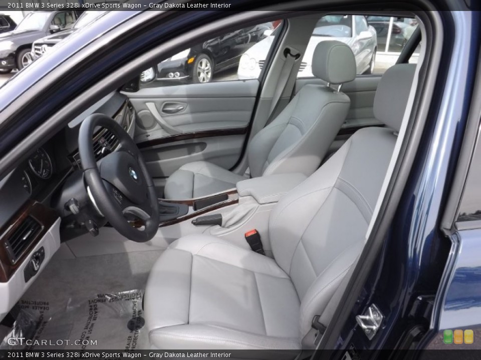 Gray Dakota Leather Interior Front Seat for the 2011 BMW 3 Series 328i xDrive Sports Wagon #78522050