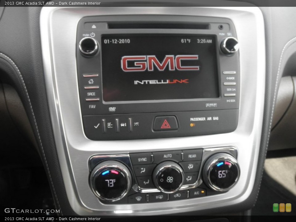 Dark Cashmere Interior Controls for the 2013 GMC Acadia SLT AWD #78531534