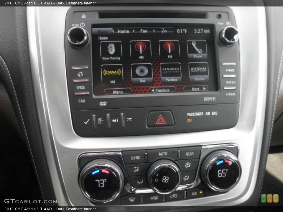 Dark Cashmere Interior Controls for the 2013 GMC Acadia SLT AWD #78531552