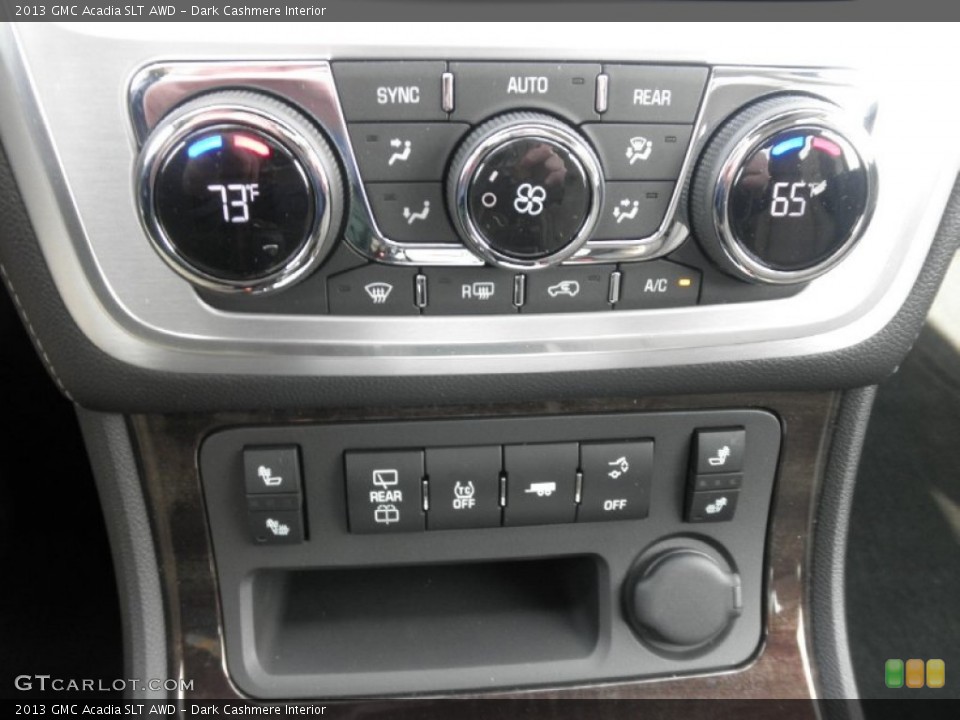 Dark Cashmere Interior Controls for the 2013 GMC Acadia SLT AWD #78531598
