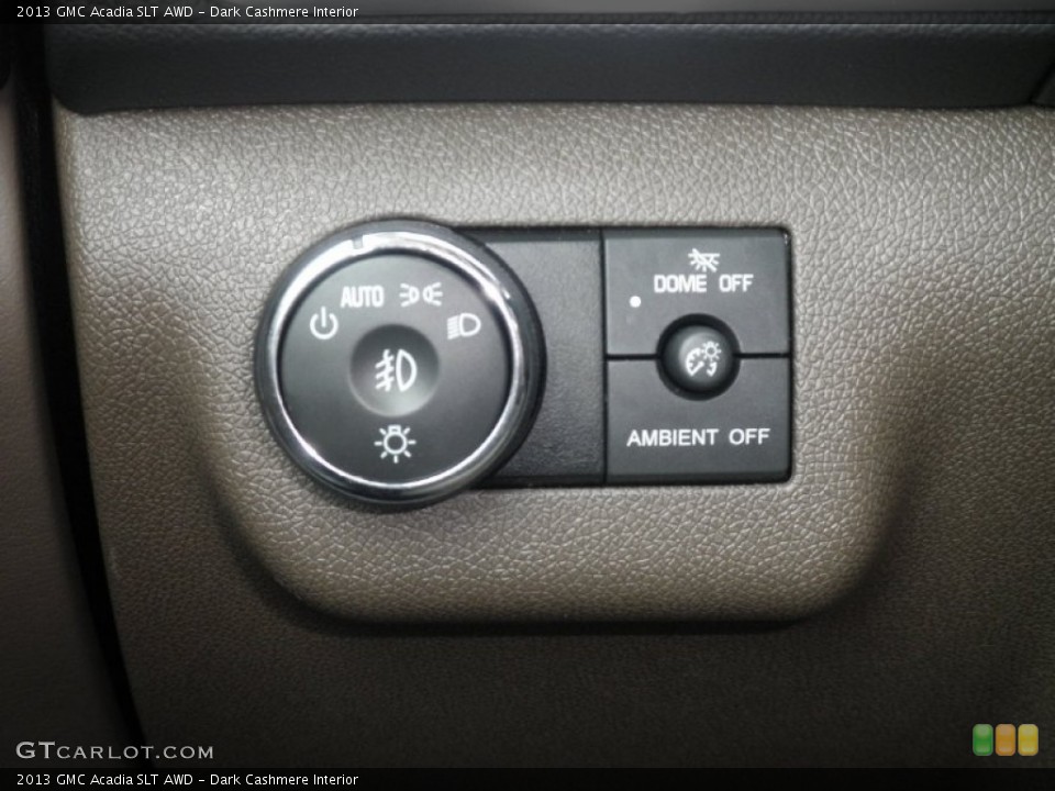 Dark Cashmere Interior Controls for the 2013 GMC Acadia SLT AWD #78531704