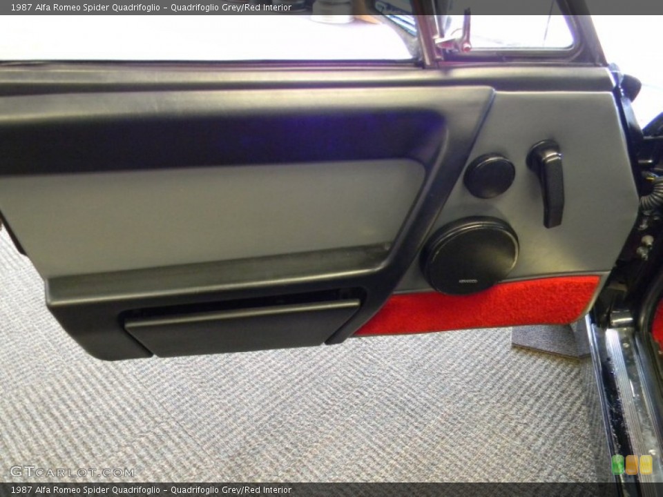 Quadrifoglio Grey/Red Interior Door Panel for the 1987 Alfa Romeo Spider Quadrifoglio #78545037