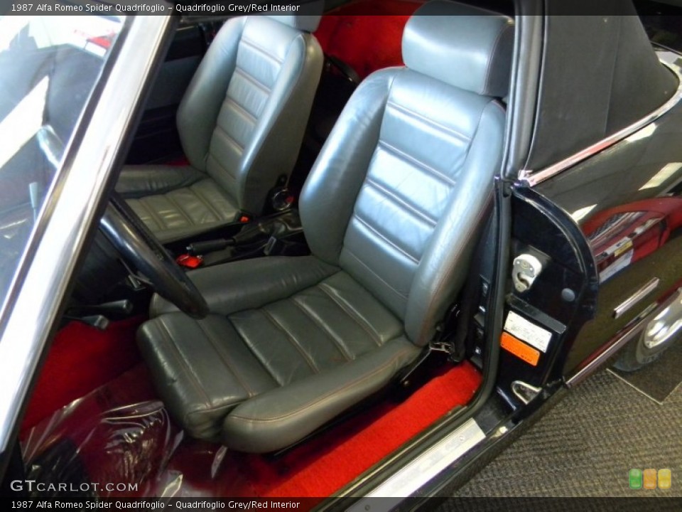 Quadrifoglio Grey/Red Interior Front Seat for the 1987 Alfa Romeo Spider Quadrifoglio #78545043