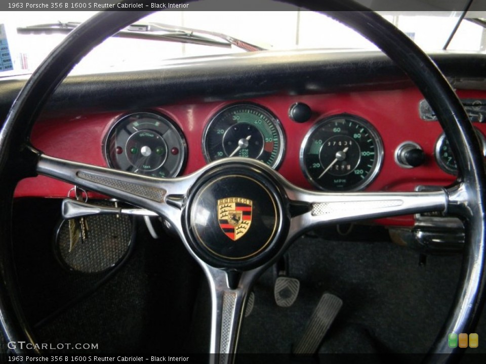 Black Interior Steering Wheel for the 1963 Porsche 356 B 1600 S Reutter Cabriolet #78545172