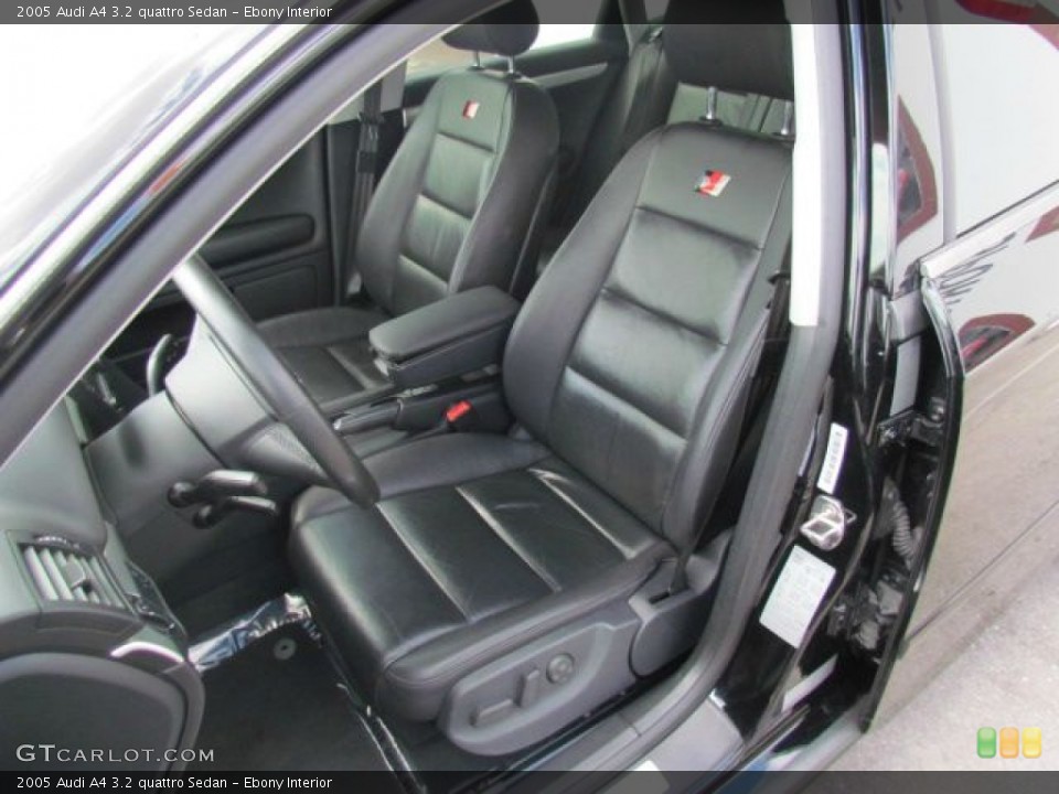 Ebony Interior Front Seat for the 2005 Audi A4 3.2 quattro Sedan #78547502
