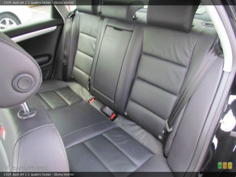 Ebony Interior Rear Seat for the 2005 Audi A4 3.2 quattro Sedan #78547515