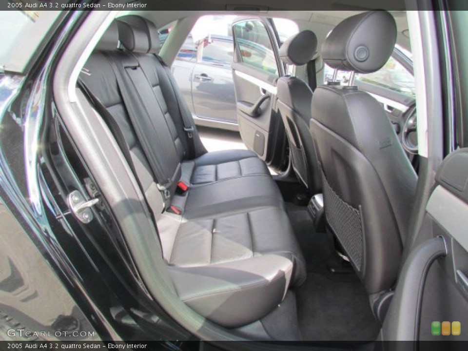 Ebony Interior Rear Seat for the 2005 Audi A4 3.2 quattro Sedan #78547619