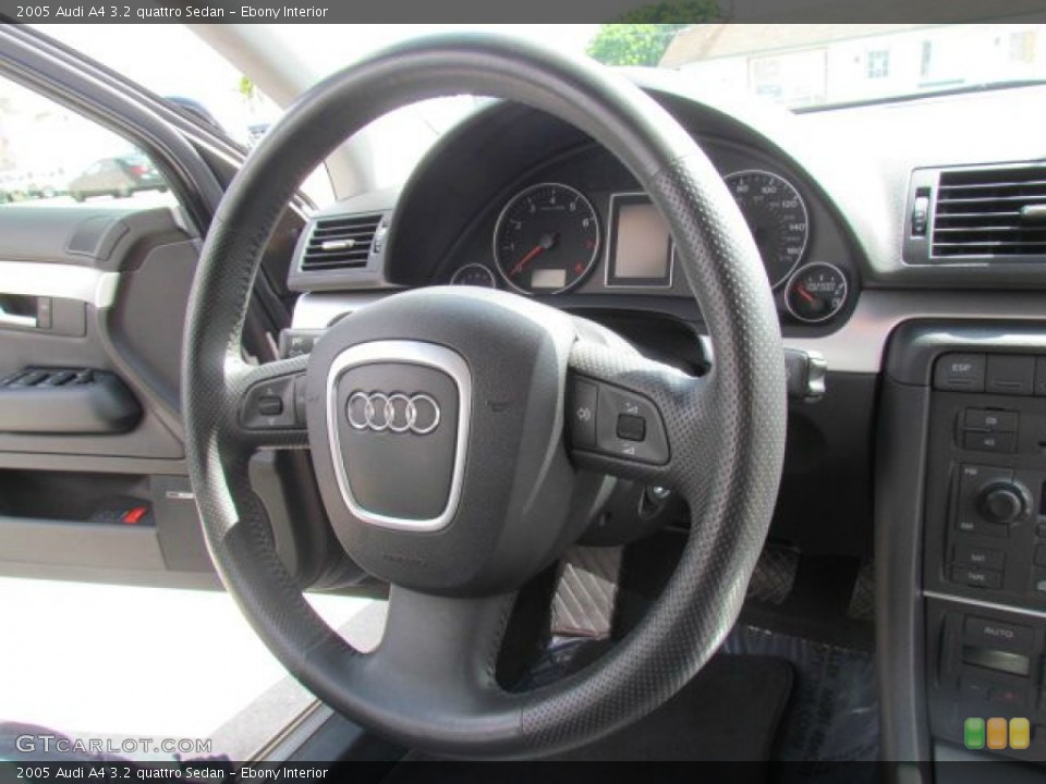 Ebony Interior Steering Wheel for the 2005 Audi A4 3.2 quattro Sedan #78547685