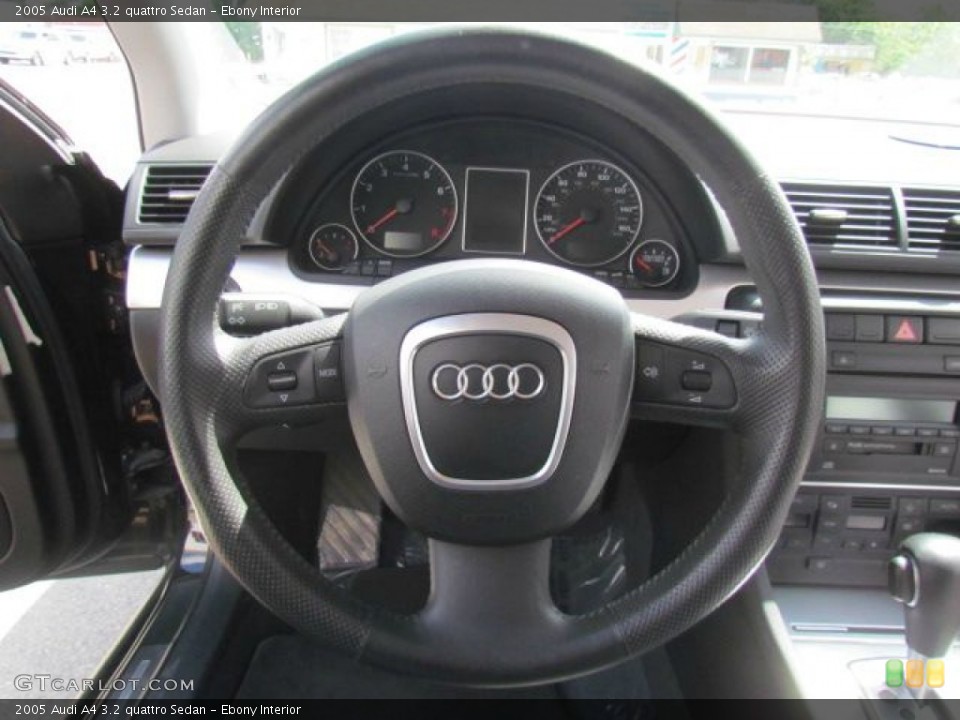 Ebony Interior Steering Wheel for the 2005 Audi A4 3.2 quattro Sedan #78547700