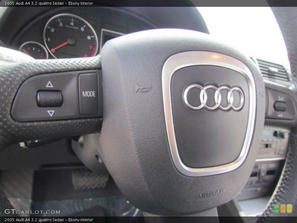 Ebony Interior Steering Wheel for the 2005 Audi A4 3.2 quattro Sedan #78547711