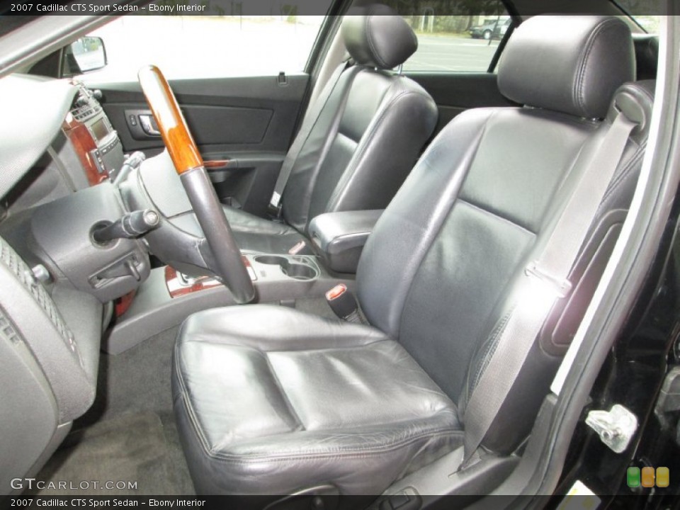 Ebony Interior Front Seat for the 2007 Cadillac CTS Sport Sedan #78556943
