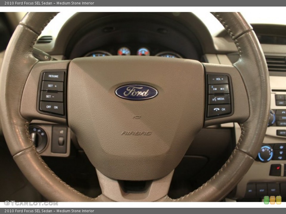 Medium Stone Interior Steering Wheel for the 2010 Ford Focus SEL Sedan #78557288