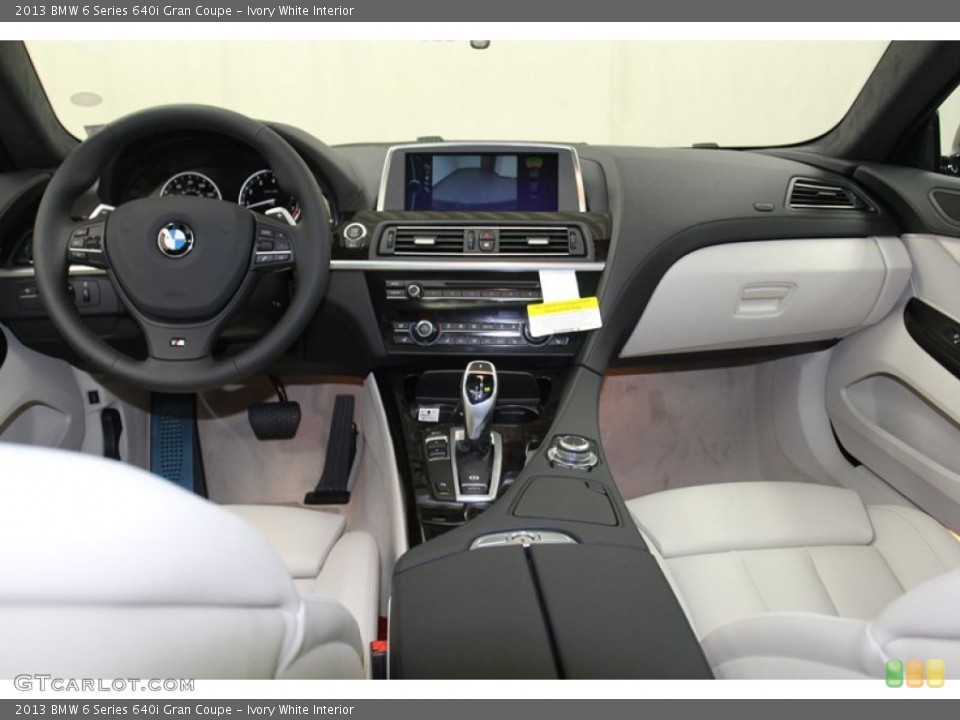 Ivory White Interior Dashboard for the 2013 BMW 6 Series 640i Gran Coupe #78559409