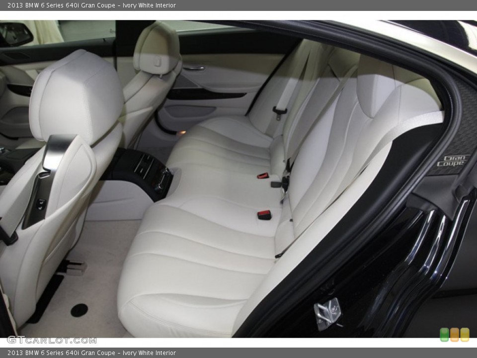 Ivory White Interior Rear Seat for the 2013 BMW 6 Series 640i Gran Coupe #78559583