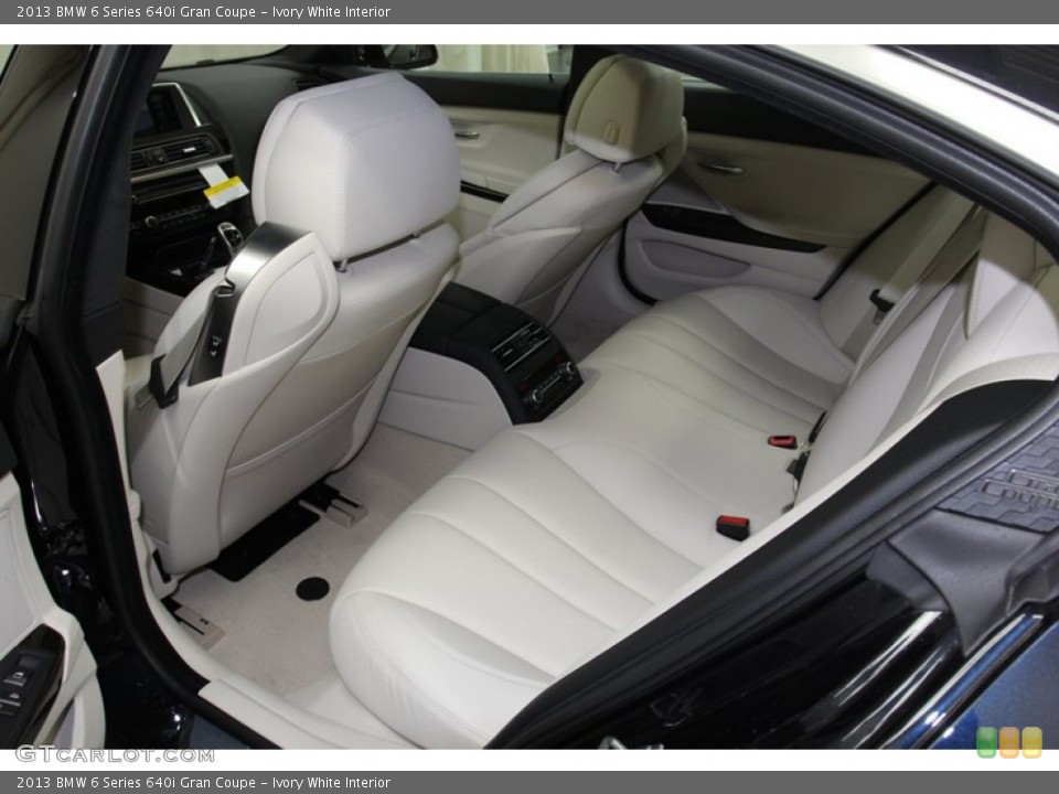 Ivory White Interior Rear Seat for the 2013 BMW 6 Series 640i Gran Coupe #78559909