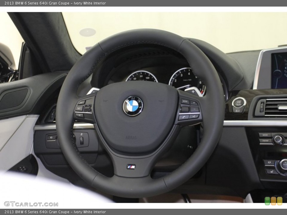 Ivory White Interior Steering Wheel for the 2013 BMW 6 Series 640i Gran Coupe #78559961