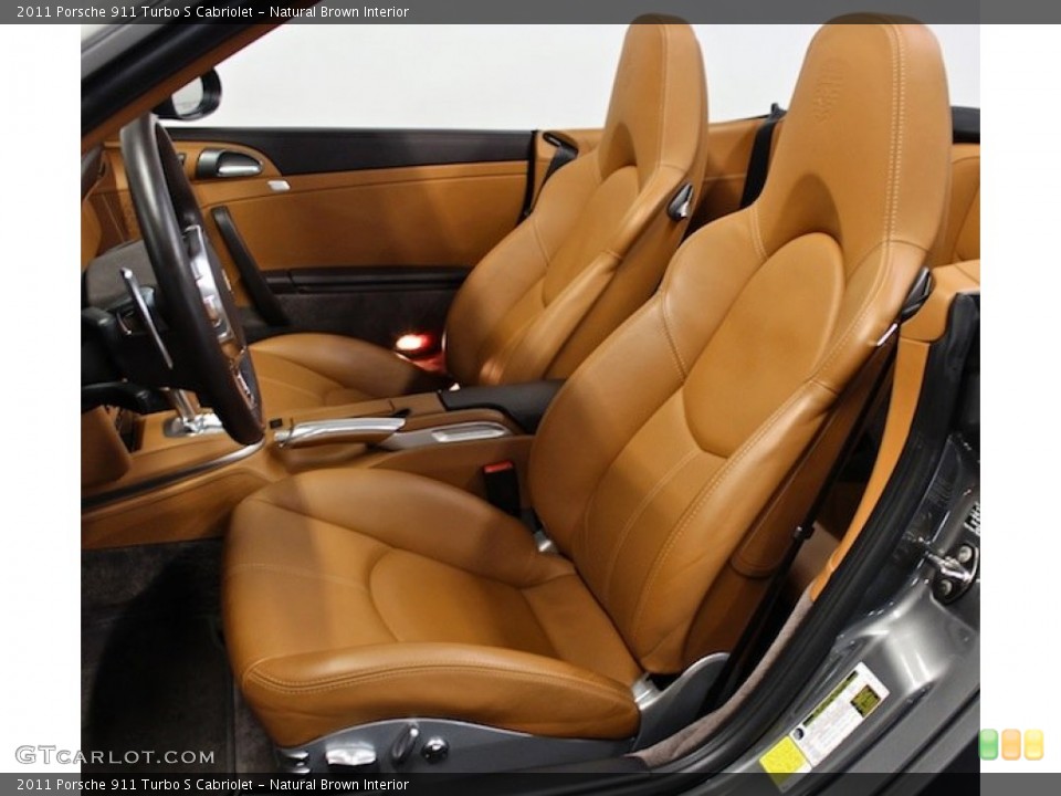 Natural Brown Interior Front Seat for the 2011 Porsche 911 Turbo S Cabriolet #78560161