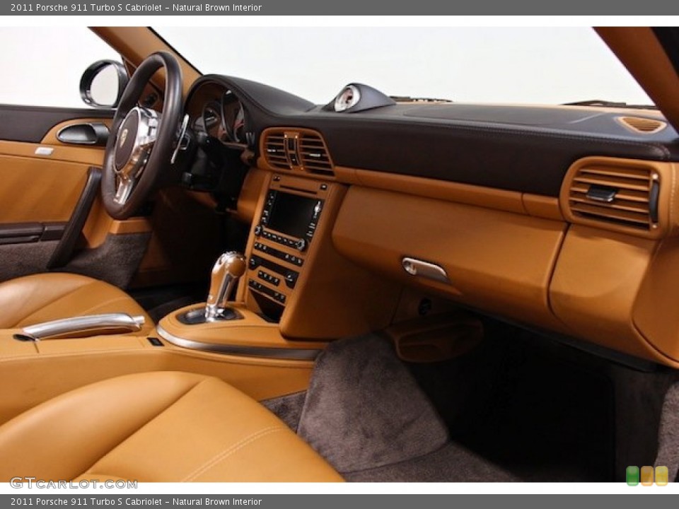 Natural Brown Interior Dashboard for the 2011 Porsche 911 Turbo S Cabriolet #78560289