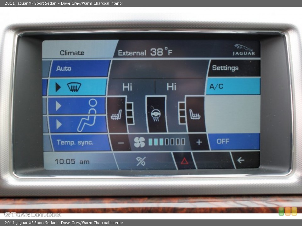 Dove Grey/Warm Charcoal Interior Controls for the 2011 Jaguar XF Sport Sedan #78561026