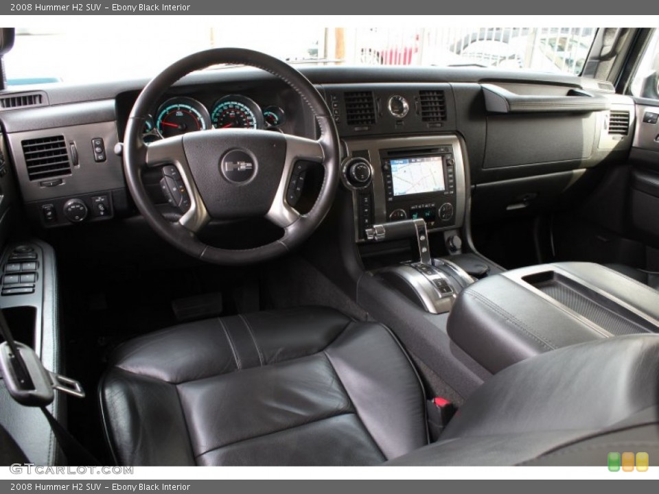 Ebony Black Interior Prime Interior for the 2008 Hummer H2 SUV #78571446