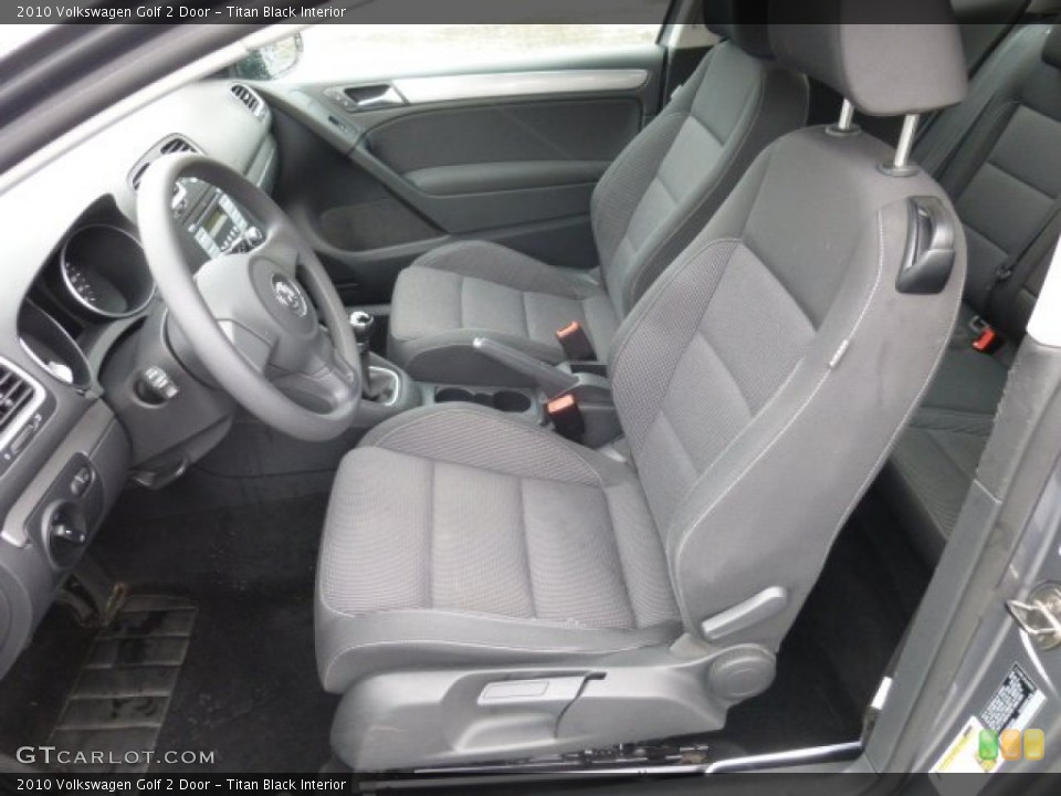 Titan Black Interior Front Seat for the 2010 Volkswagen Golf 2 Door #78574468