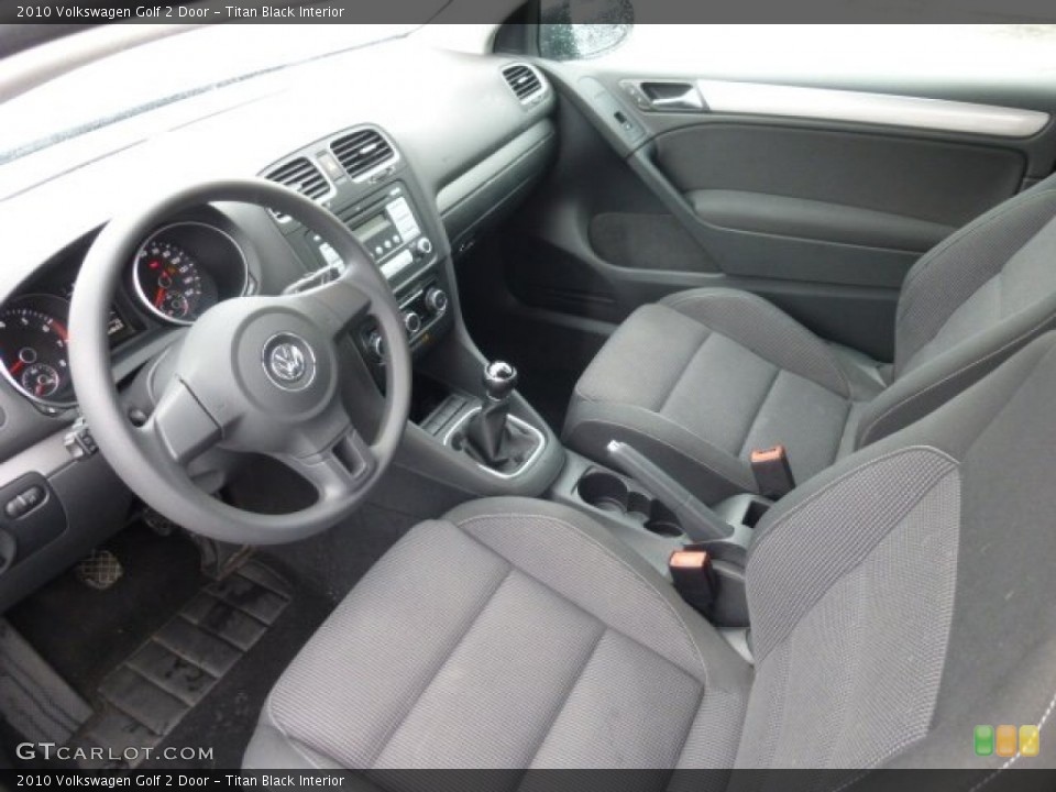 Titan Black Interior Prime Interior for the 2010 Volkswagen Golf 2 Door #78574484