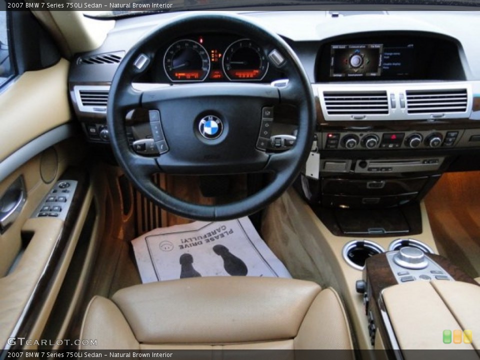 Natural Brown Interior Dashboard for the 2007 BMW 7 Series 750Li Sedan #78575534