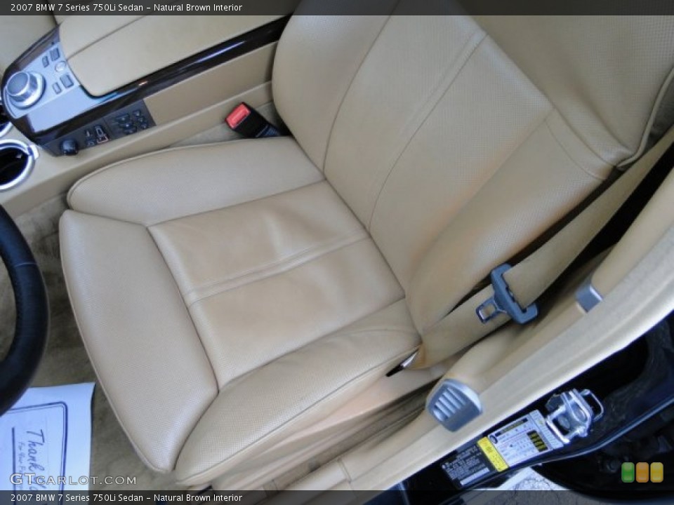 Natural Brown Interior Front Seat for the 2007 BMW 7 Series 750Li Sedan #78575633