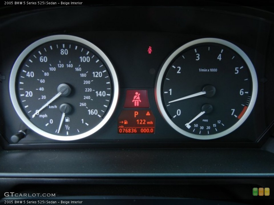 Beige Interior Gauges for the 2005 BMW 5 Series 525i Sedan #78577767