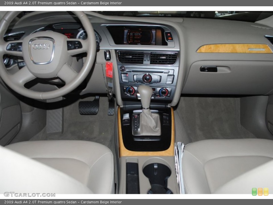 Cardamom Beige Interior Dashboard for the 2009 Audi A4 2.0T Premium quattro Sedan #78577871