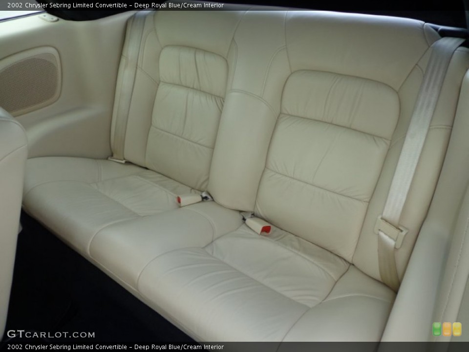 Deep Royal Blue/Cream Interior Rear Seat for the 2002 Chrysler Sebring Limited Convertible #78586356