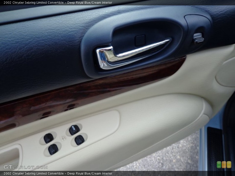 Deep Royal Blue/Cream Interior Door Panel for the 2002 Chrysler Sebring Limited Convertible #78586592