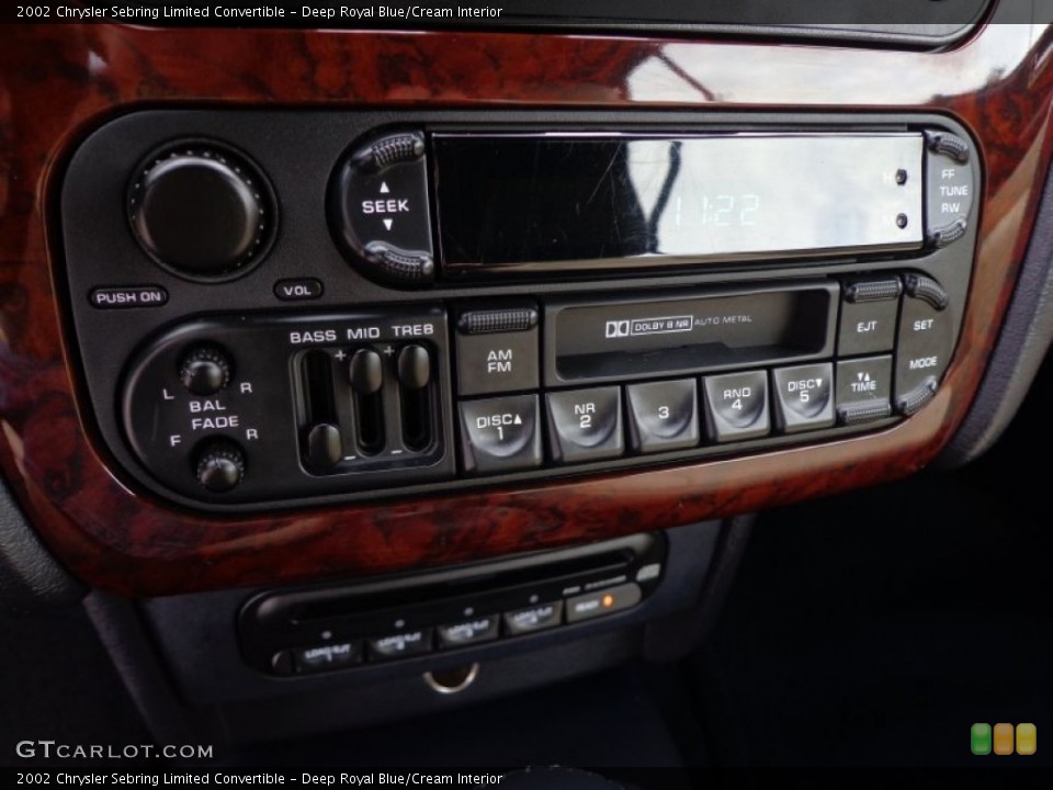 Deep Royal Blue/Cream Interior Controls for the 2002 Chrysler Sebring Limited Convertible #78586637