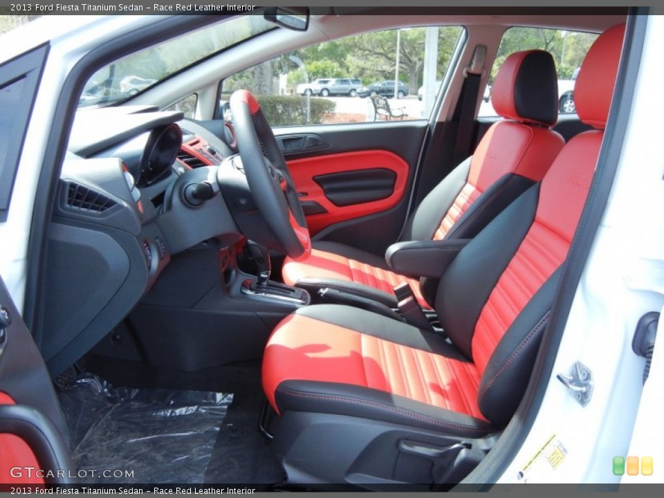 Race Red Leather Interior Photo for the 2013 Ford Fiesta Titanium Sedan #78586671