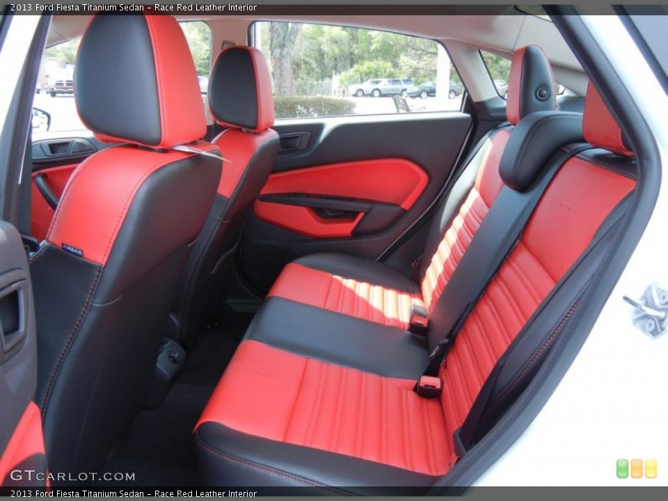 Race Red Leather Interior Rear Seat for the 2013 Ford Fiesta Titanium Sedan #78586692