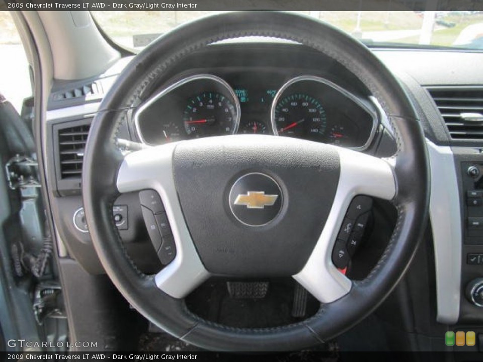 Dark Gray/Light Gray Interior Steering Wheel for the 2009 Chevrolet Traverse LT AWD #78587443