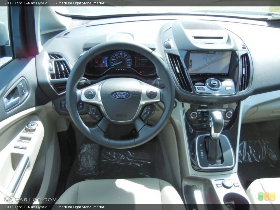 Medium Light Stone Interior Dashboard for the 2013 Ford C-Max Hybrid SEL #78587544