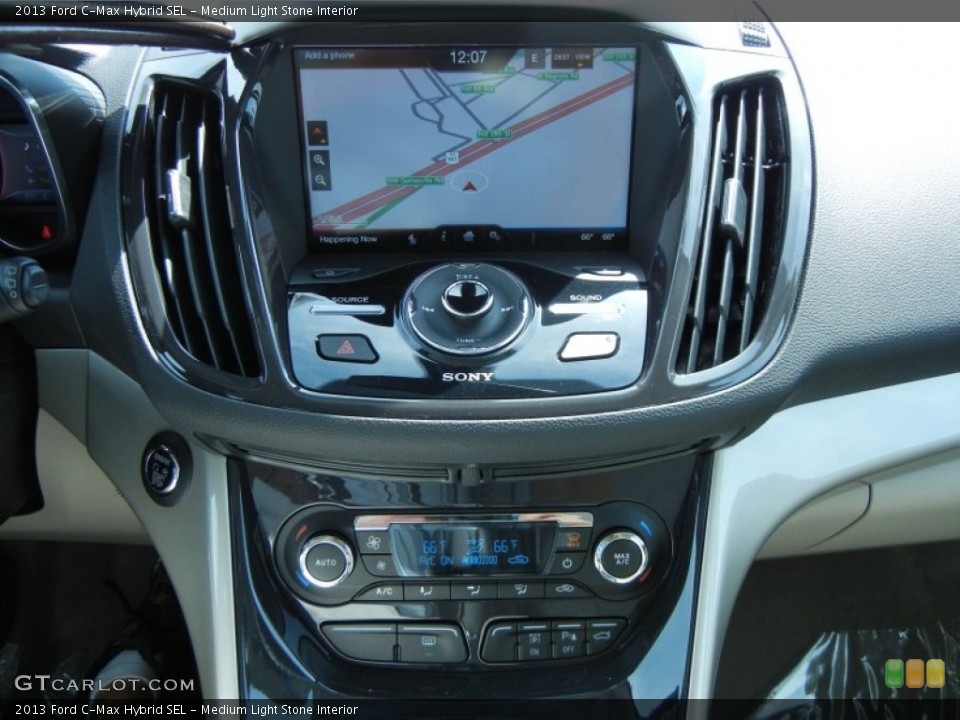 Medium Light Stone Interior Controls for the 2013 Ford C-Max Hybrid SEL #78587586