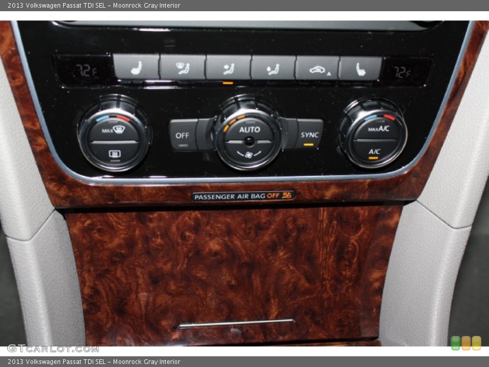 Moonrock Gray Interior Controls for the 2013 Volkswagen Passat TDI SEL #78589059