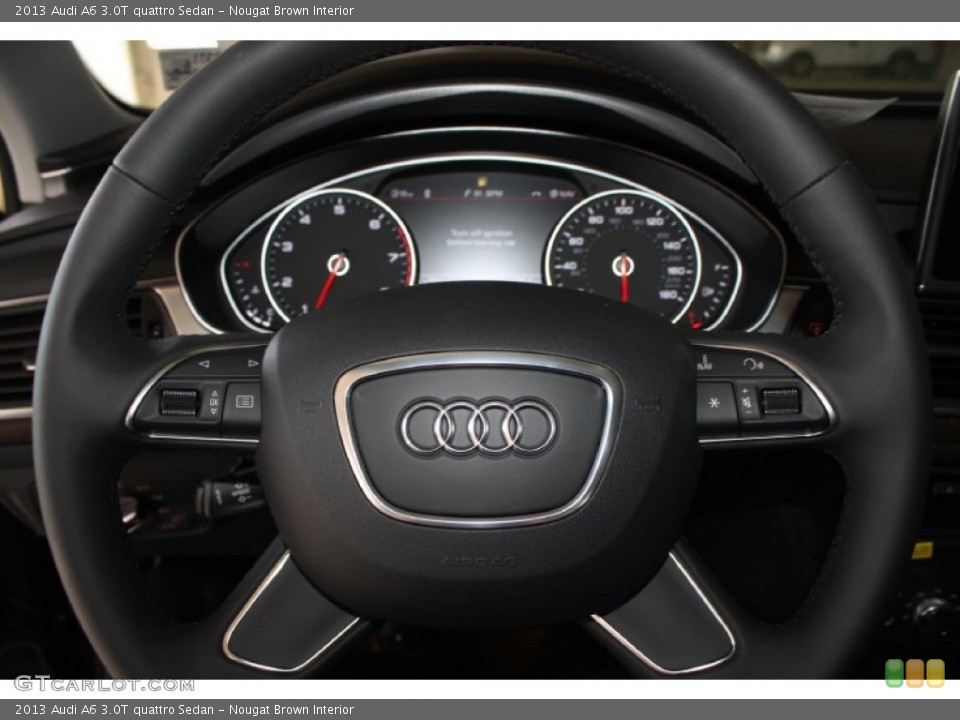 Nougat Brown Interior Steering Wheel for the 2013 Audi A6 3.0T quattro Sedan #78595486
