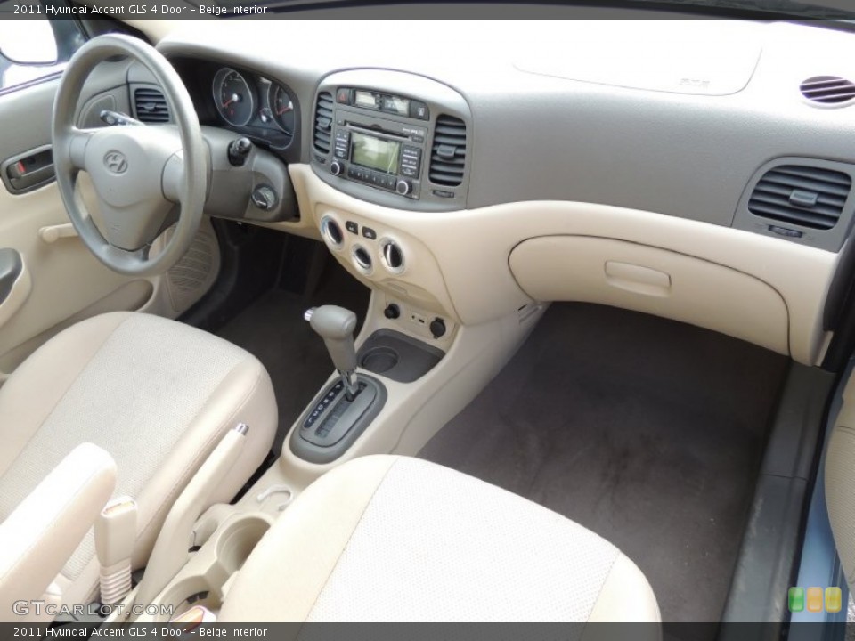 Beige Interior Dashboard for the 2011 Hyundai Accent GLS 4 Door #78599642