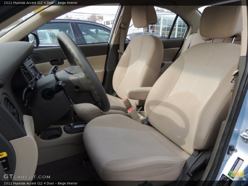 Beige Interior Front Seat for the 2011 Hyundai Accent GLS 4 Door #78599730