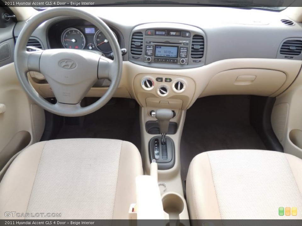 Beige Interior Dashboard for the 2011 Hyundai Accent GLS 4 Door #78599748