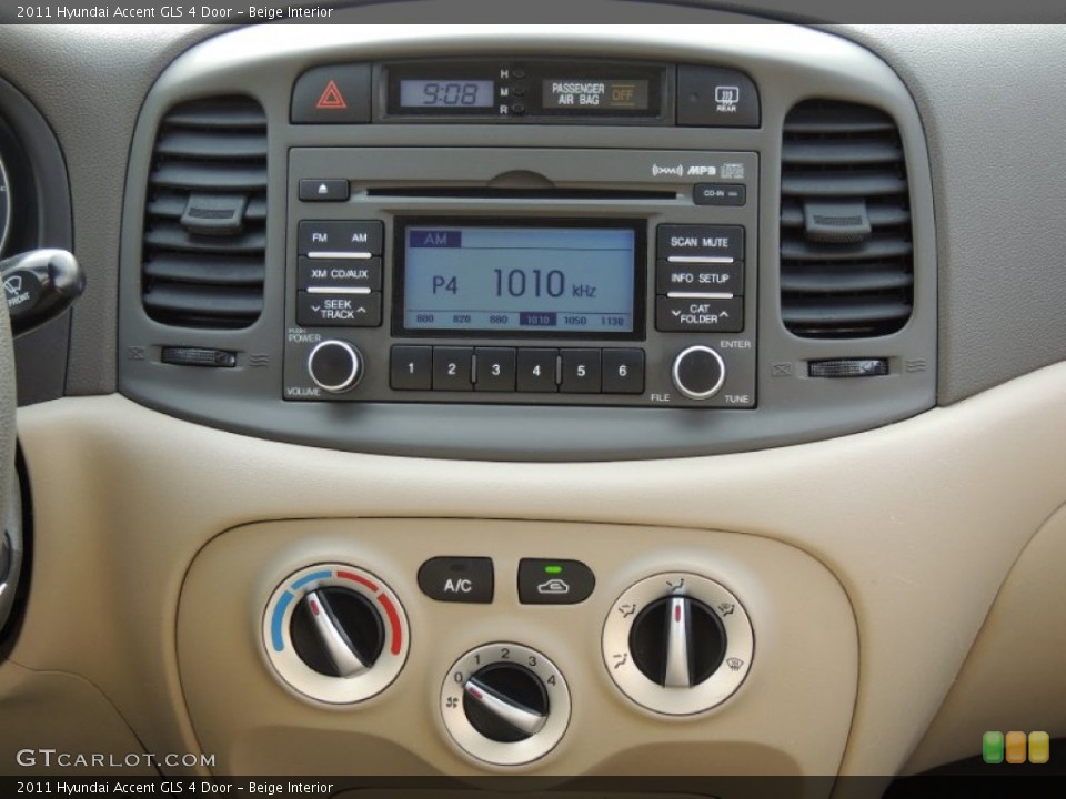 Beige Interior Controls for the 2011 Hyundai Accent GLS 4 Door #78599811