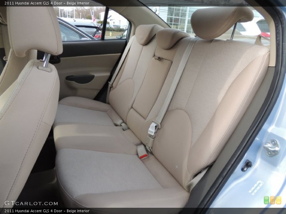 Beige Interior Rear Seat for the 2011 Hyundai Accent GLS 4 Door #78599877