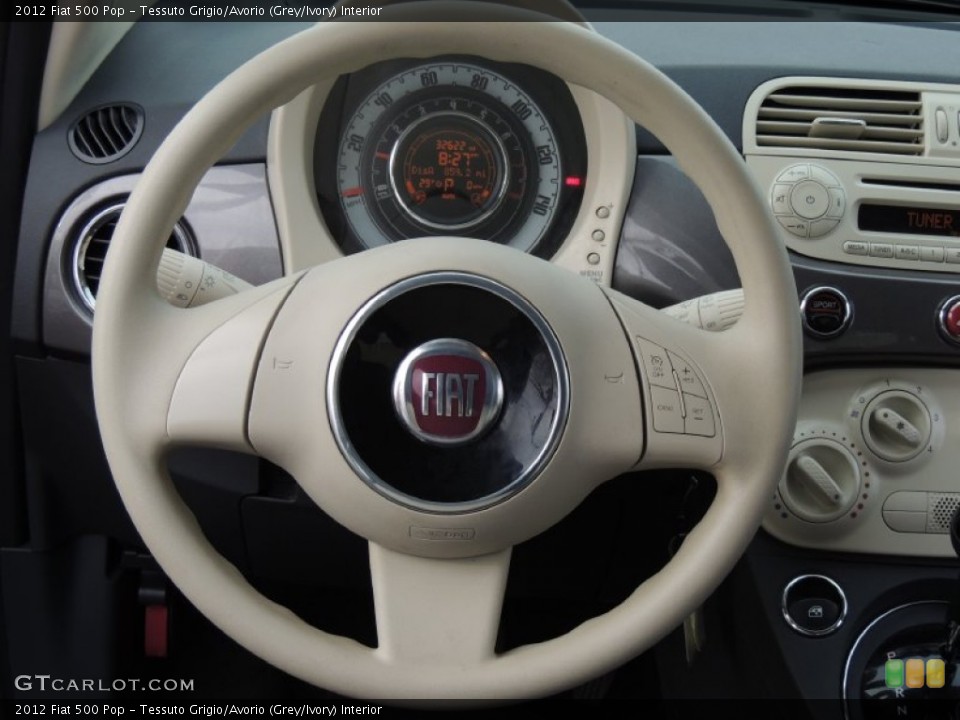 Tessuto Grigio/Avorio (Grey/Ivory) Interior Steering Wheel for the 2012 Fiat 500 Pop #78600897