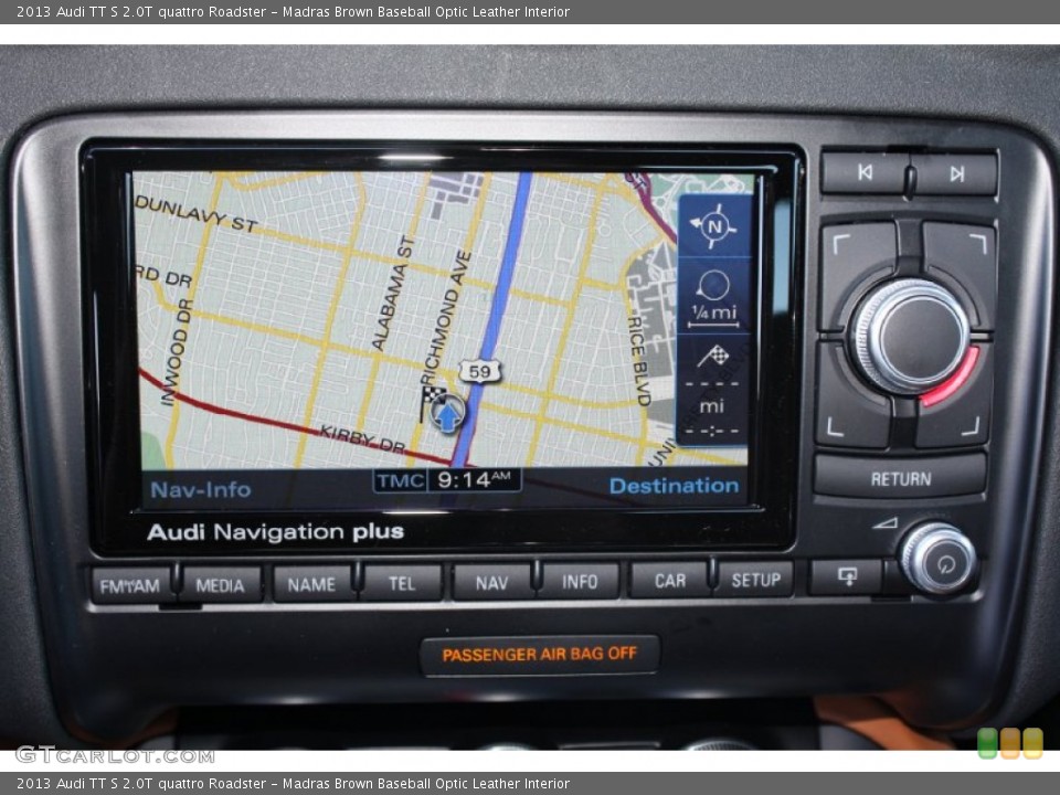 Madras Brown Baseball Optic Leather Interior Navigation for the 2013 Audi TT S 2.0T quattro Roadster #78601191