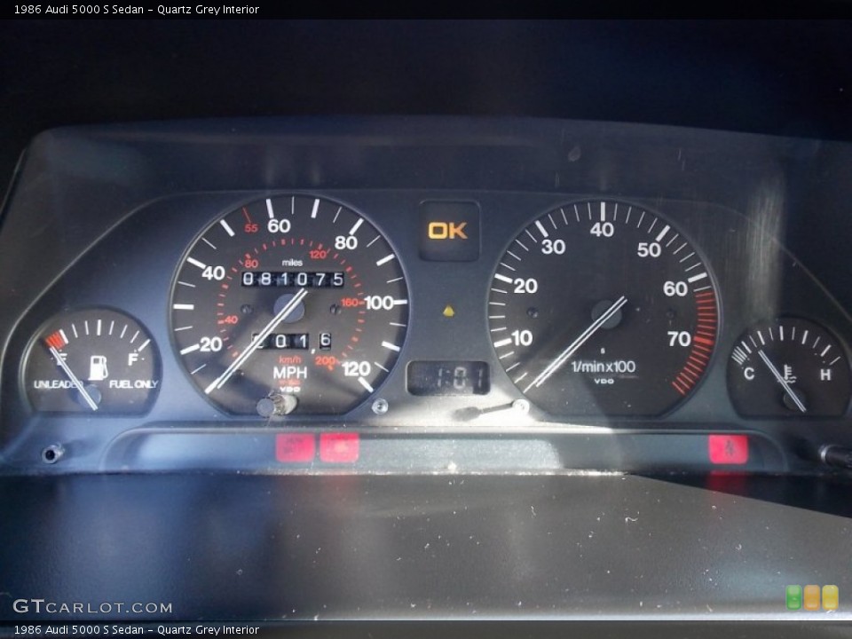 Quartz Grey Interior Gauges for the 1986 Audi 5000 S Sedan #78604257