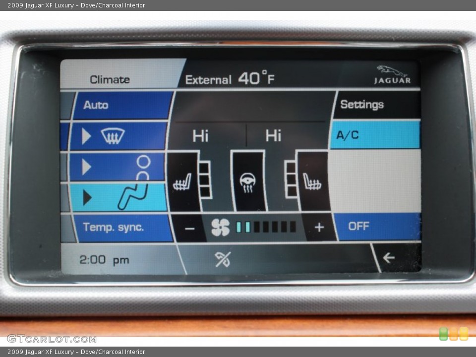 Dove/Charcoal Interior Controls for the 2009 Jaguar XF Luxury #78606753